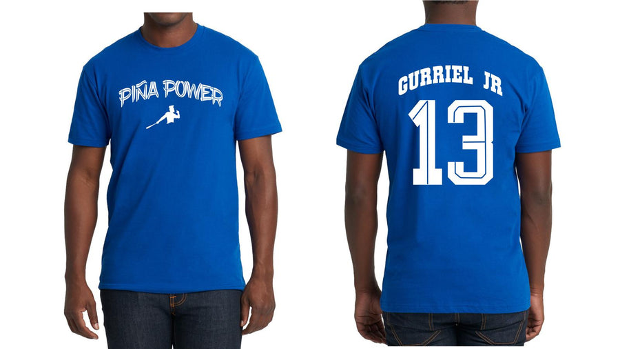 Blue Piña Power T-shirt with Gurriel Jr on the back
