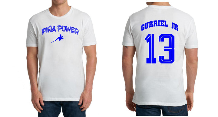White Piña Power T-shirt with Gurriel Jr on the Back