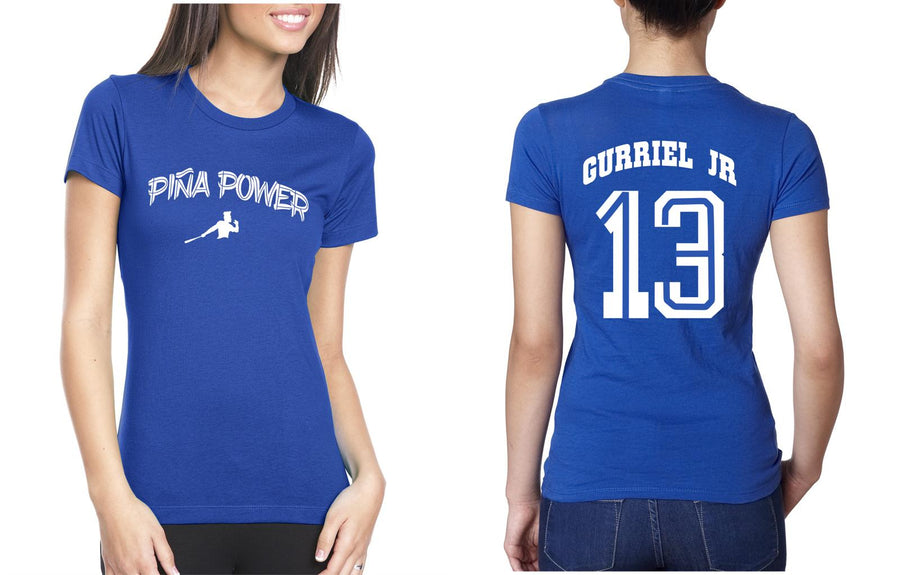 Blue Woman Piña Power T-shirt with Gurriel Jr on the back